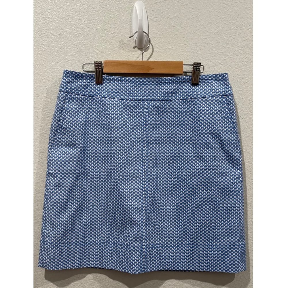 TALBOTS Blue Sailboat Mini Skirt